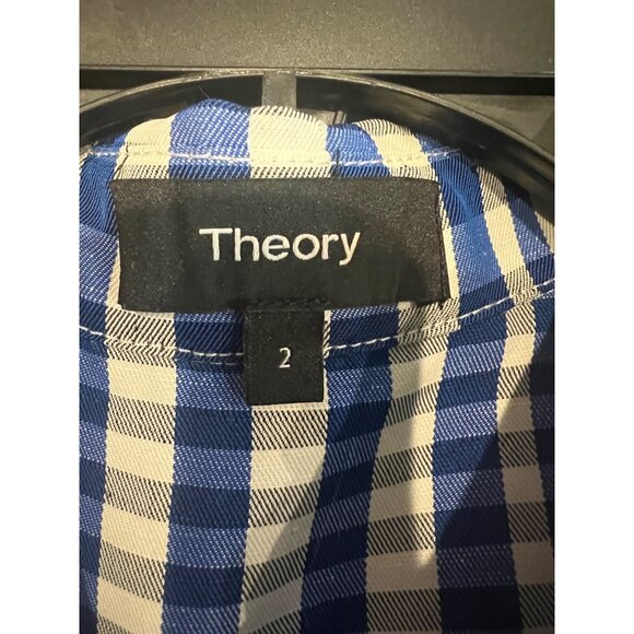 NEW THEORY Plaid Mini Shirt Dress SIZE 2 - Picture 9 of 10